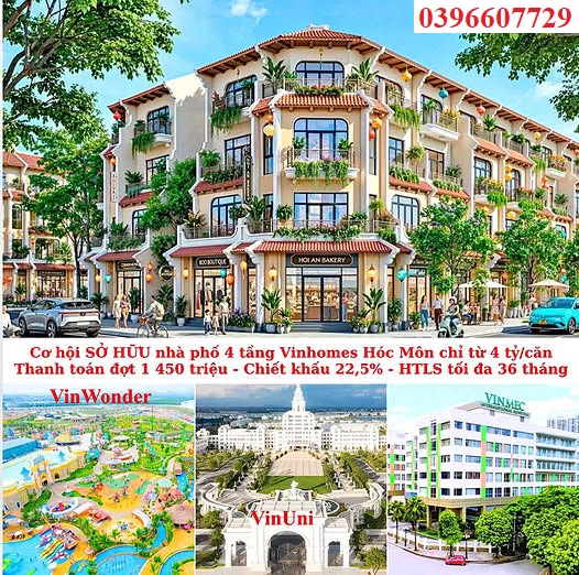 #VINHOMES30: VAY 70% MIỄN LÃI 36 THÁNG MUA NHÀ PHỐ 5X15M TỔNG 4 TỶ - VỐN 1,4 TỶ, CHIẾT KHẤU 22,5%!