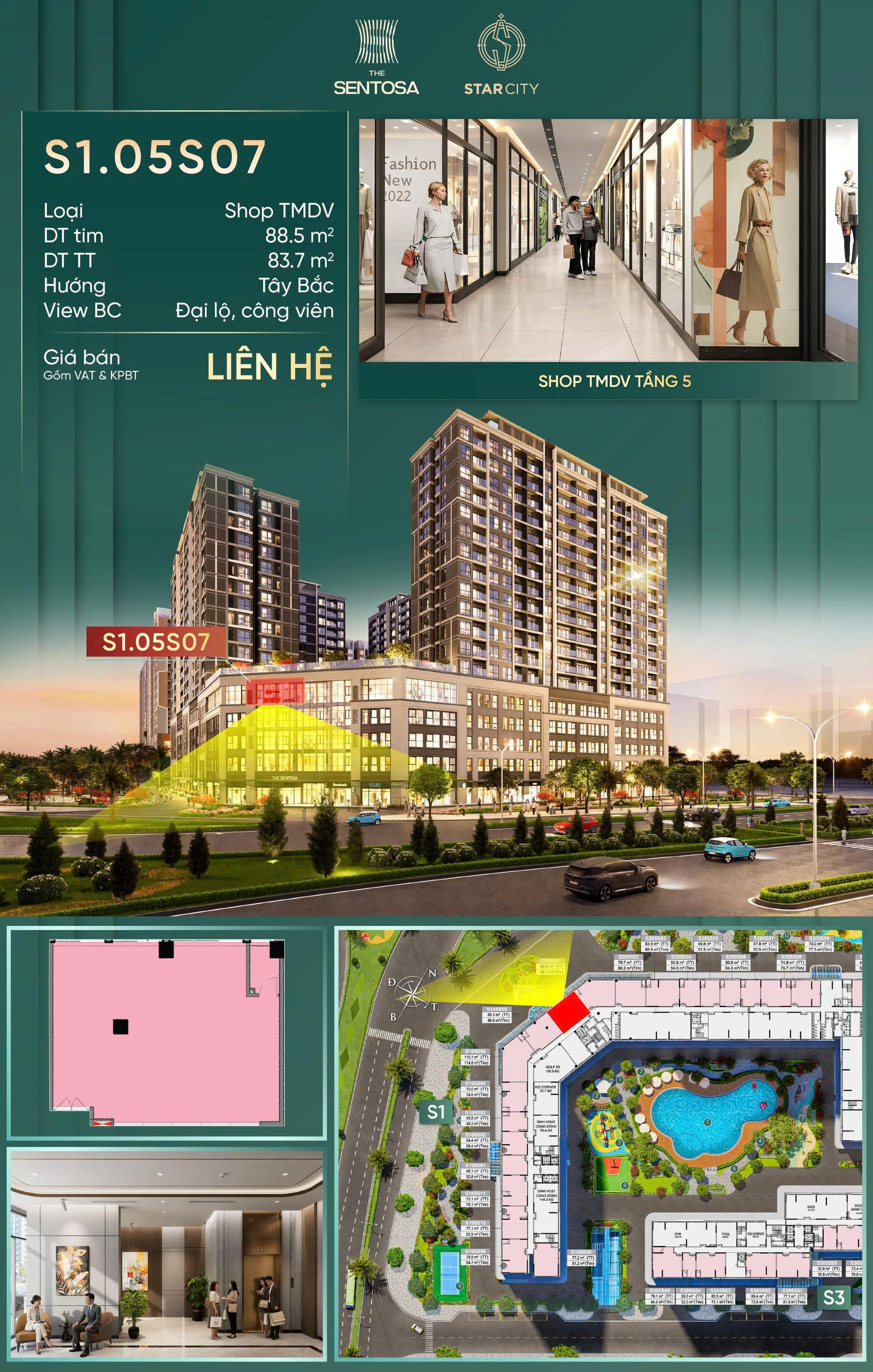 SHOP KIM CƯƠNG S1.05S07 – "ĐIỂM CHẠM THƯƠNG HIỆU" ĐẮT GIÁ NHẤT THE SENTOSA VINHOMES THANH HÓA