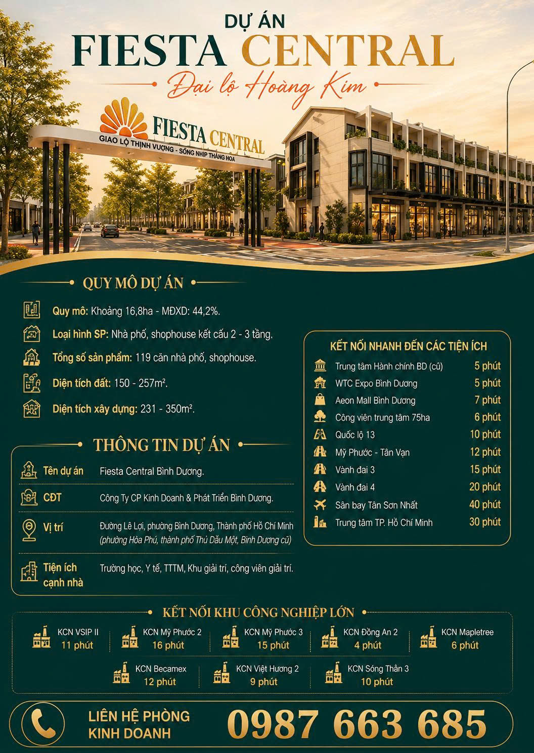 FIESTA CENTRAL – ĐẠI LỘ HOÀNG KIM
 TÂM ĐIỂM ĐẦU TƯ GIỮA THÀNH PHỐ MỚI BÌNH DƯƠNG