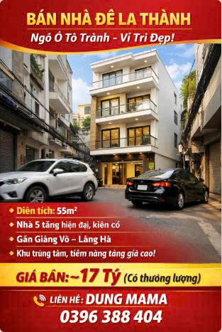 BÁN NHÀ ĐÊ LA THÀNH – NGÕ Ô TÔ TRÁNH, VỊ TRÍ ĐẸP